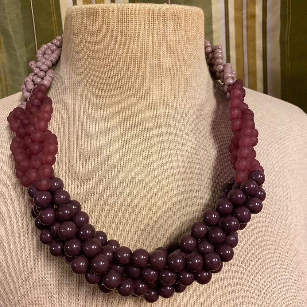 Beaded and braided necklace